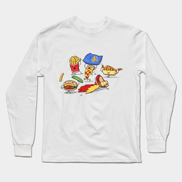 Food Fighters Long Sleeve T-Shirt by kantonic